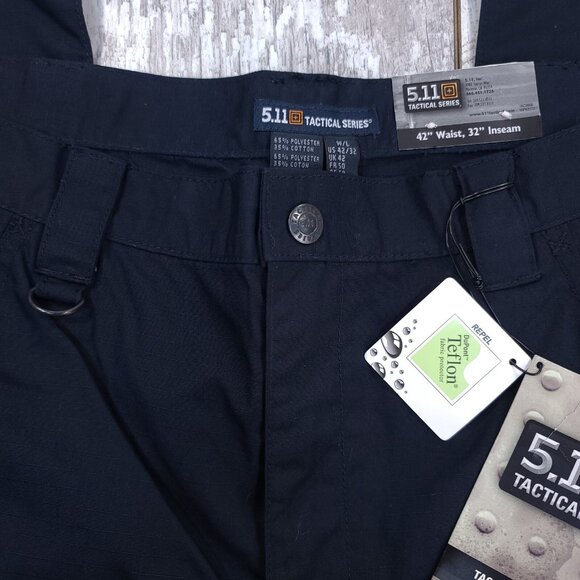5.11 Tactical Pants Mens 42x32 Navy Taclite Ripstop Jean Cut Mid Rise Straight - Picture 6 of 9